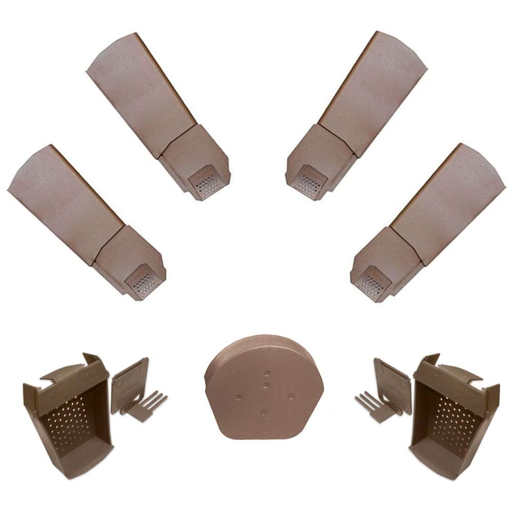 Klober Dry Verge Roof Edging Kit - 40 x Brown Dry Verge Units, 1 x Domed Apex End Cap & 2 x Starter Closure Kits