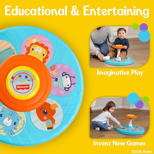 Fisher-Price™ Twist N Twirl Spinning Toy for Toddlers 18+ Months, Classic Sit and Spin Activity Toy for Balance and Active Play - image 3