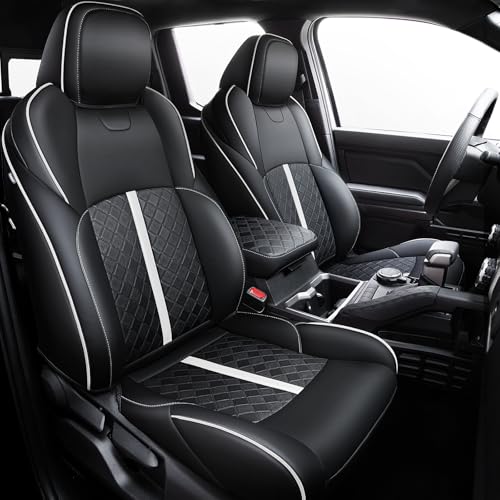 Image of Leather Seat Covers Custom Fit for Tacoma Gen 4th (2024-2026) Double Cab | Custom Fit for SR, SR5, TRD PreRunner, TRD Sport, TRD Off-Road, Limited, Trailhunter - Fully Covered - Fit Like a Glove