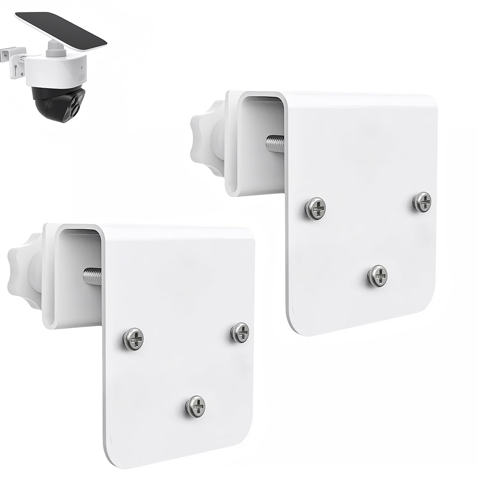 Photo 1 of 2 Pack Gutter Mount Bracket for Eufy Security SoloCam S340/E30/E42 and 4G LTE Cam S33, Stainless Steel Gutter Mount for Solar Security Camera, No-Drill Installation