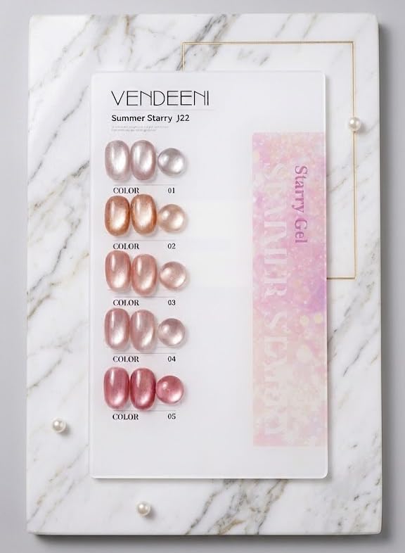 Image of Set of 6 Professional Cat Eye Gel Polish | Magnetic Nail Art Gel Polish | UV /LED Soak-Off | Long-Lasting | Shiny Cat-Eye Effect (15 ML) (Light Shade)