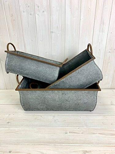 Annibells Large Galvanised Metal Rectangular Trough Planters with Copper Edges (Medium)