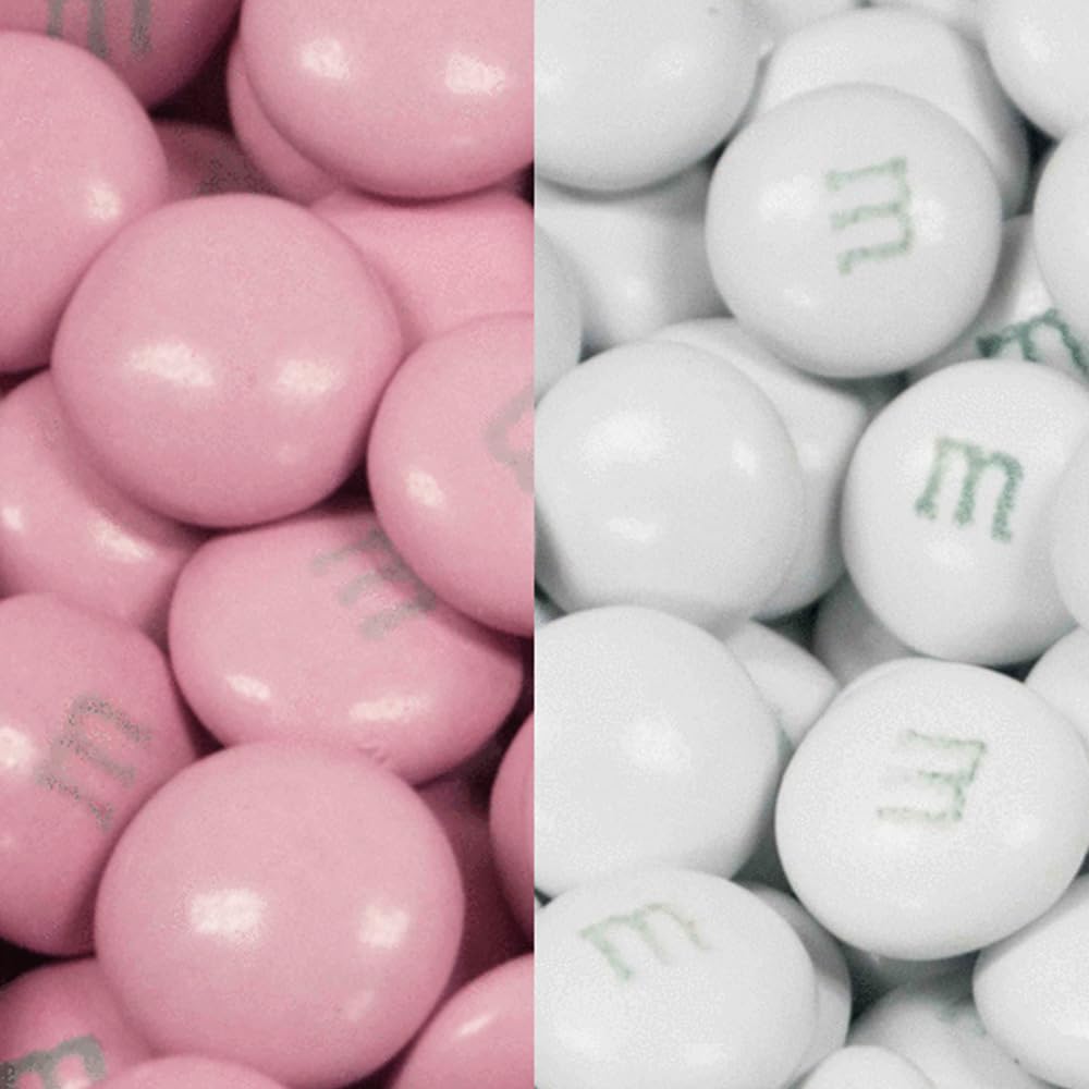 1.5 lbs Pink & White M&Ms Milk Chocolate Candy