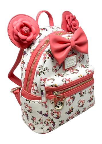 Loungefly Disney Minnie Mouse Roses Allover Print Womens Double Strap Shoulder Bag Purse3