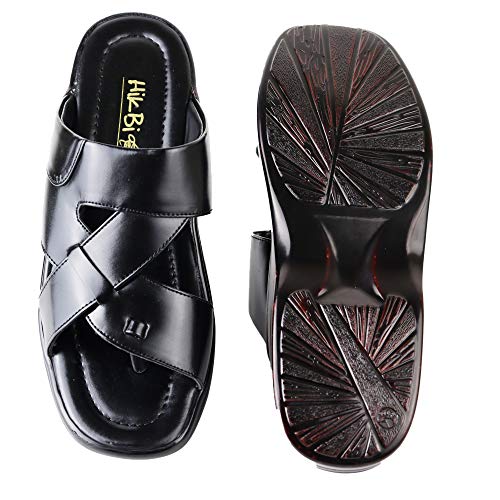 HIKBI Men's Leather Casual Sandal and Thong Sandals /�Closed Toe Soft PU Leather/Outdoor Adjustable Summer Sandal Shoes