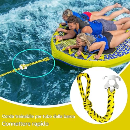 Câble de remorquage pour bateaux avec crochets inox pour amarrage et wakeboard - 7