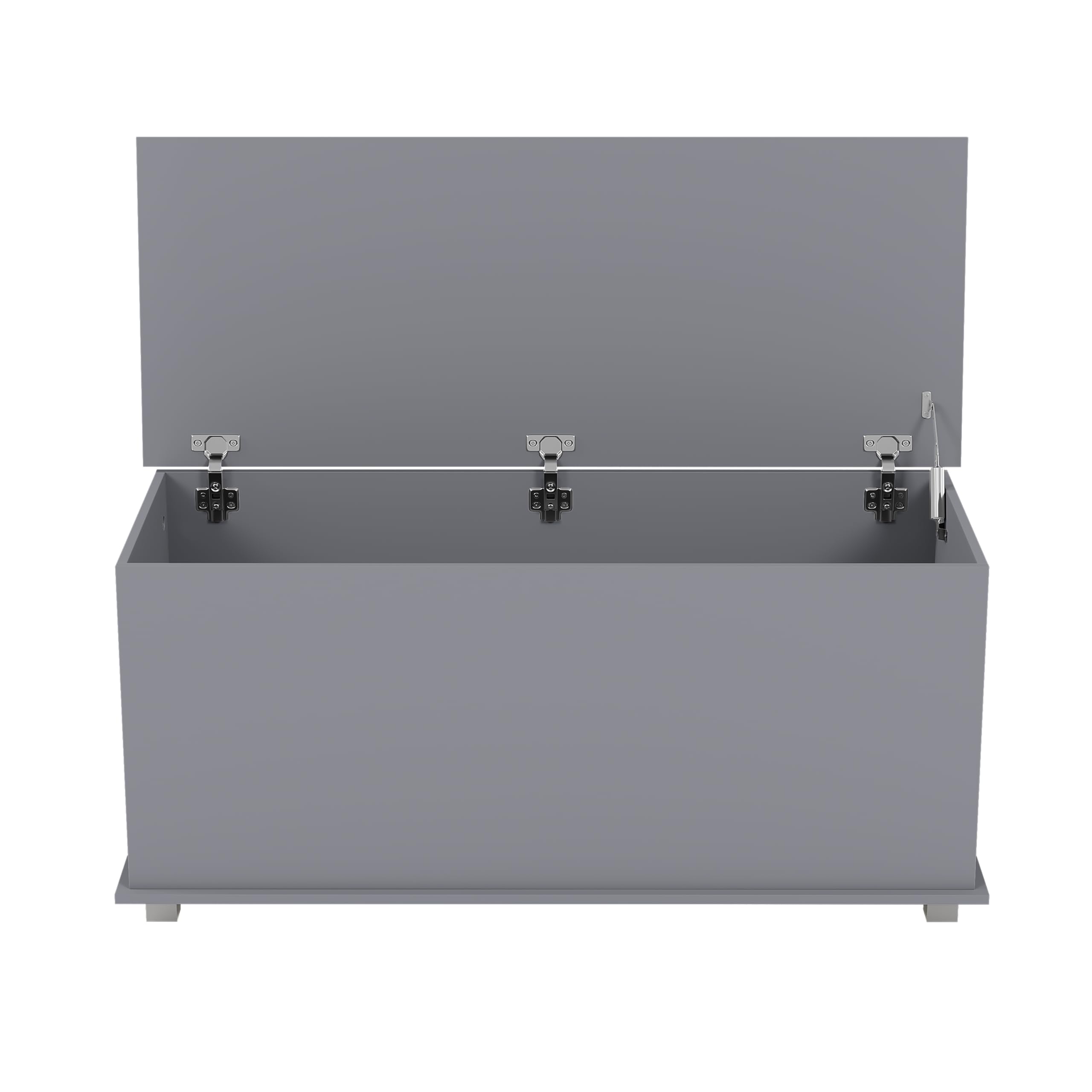 Vida Designs Leon - Caja de juguetes de madera para niños con tapa, fundas y mantas, contenedor ordenado para niños (gris)