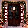 Merry Christmas Door Banners Christmas Porch Banner Red Black Xmas Door Decorations for Wall, Front Door, Yard, Door Christmas Decorations