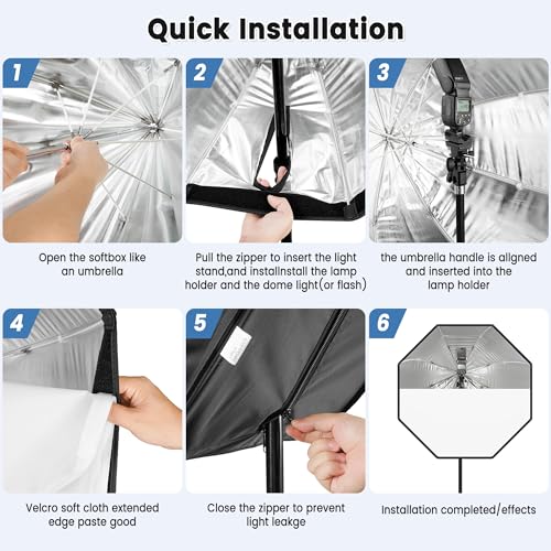 Godox Portable 95cm/37.5" Umbrella Octagon Softbox Reflector with Carrying Bag for Studio Photo Flash Speedlight