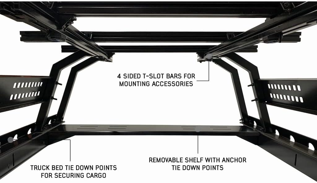 Overland Vehicle Systems Discovery Truck Bed Rack Mid Size 5ft Bed Truck - Suitable for Toyota Tacoma, Jeep Gladiator JT