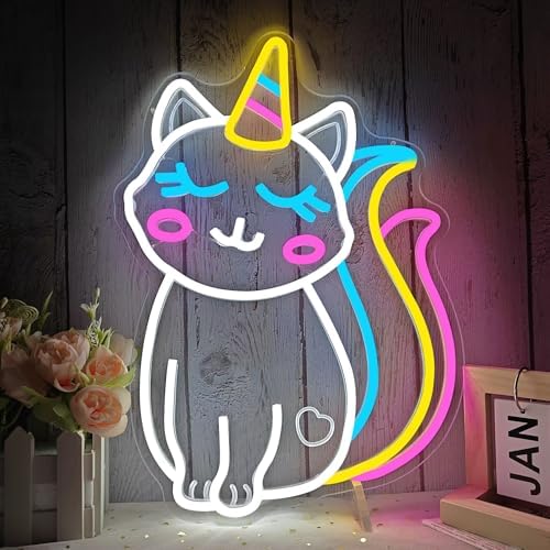 Kittycorn Neon Sign Caticorn Neon Light Dimmable Cat Unicorn Neon...
