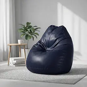 Puff Fofão Grande Com Enchimento Confortável Sala Quarto Escritório(Azul Marinho)