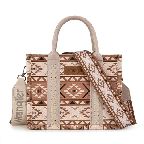 Wrangler Aztec Tote Bag for Women Boho Shoulder Purses and Handbags