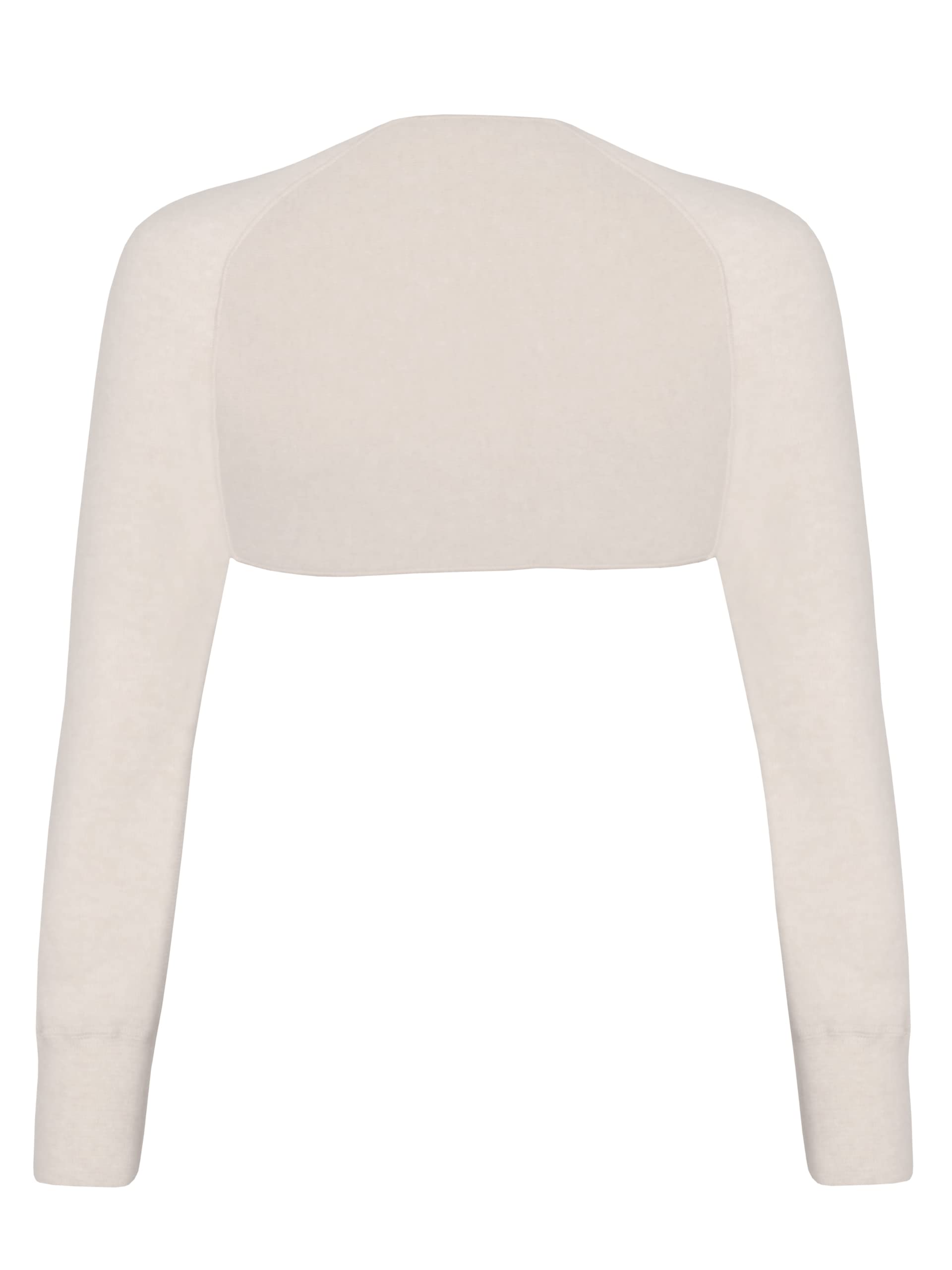 Bettschal mit langem Arm und 70% Angora (Gr. L, Farbe: naturweiß)