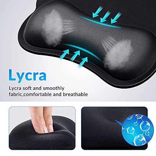 Gimars Upgrade Round Smooth Superfine Fibre Memory Foam Mouse Pad Wrist Rest Support - Ergonomic Mousepad With Nonslip Base For Laptop, Computer, Gaming, Office - Comfortable For Typing & Pain Relief #TOP3