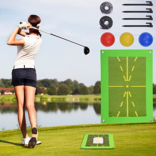 Golf Hitting Mat,Golf Training Mat For Swing Detection Batting,Golf Practice Mat Outdoor/Indoor Analysis Path Correct Hitting Posture #TOP6