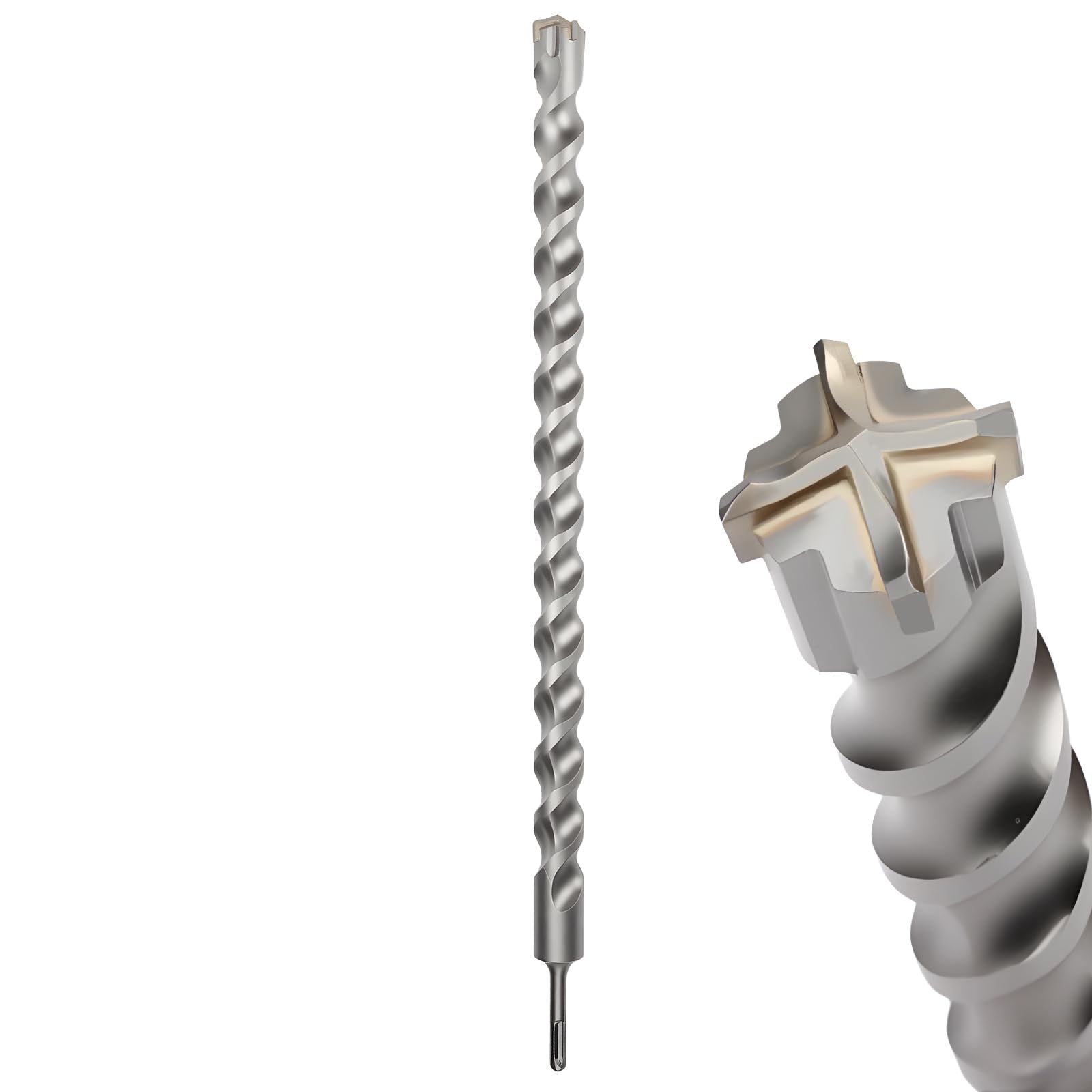 MOXPIFY 35mm Masonry Drill Bit 600mm Long, Hammer SDS Drill Bit for Reinforced Concrete, Brick Walls, SDS Plus Shank (35mm x 600mm) โ image 1