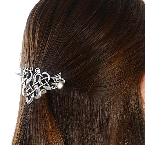 image for LAGUZ Viking Celtic Hair Clips Hairpin-Wiccan Hair Sticks Ladies Hair 