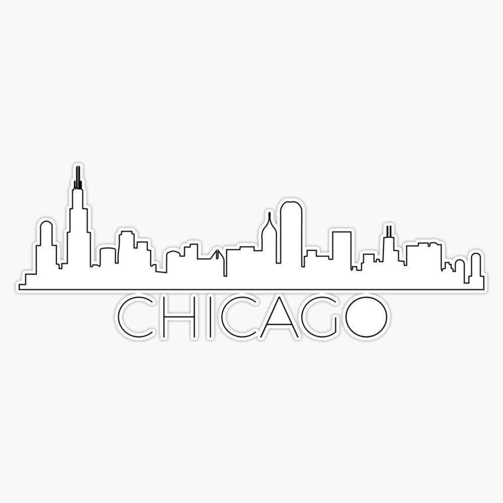 Chicago Skyline Vinyl Waterproof Sticker Decal Car Laptop Wall Window Bumper Sticker 5"