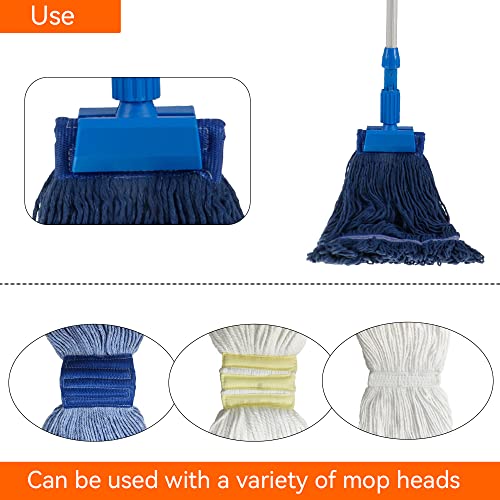 Image of Commercial Mop Clamps - Quick Change Head Handle - Heavy Duty Replacement Holder - Gripper Wet Mop Handle for Commercial Use (KL-ZJ-Blue)