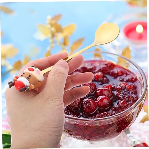 Yardwe 6St Geschenke Teelöffel Edelstahllöffel Dessertlöffel Mehrzweck-Kaffeelöffel Weihnachtslöffel verschenken Kaffeelöffel verschenken vierteiliges Set Rührlöffel einstellen Nachtisch – Bild 4