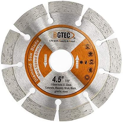 Power Saw Segmented Diamond Blades,BGTEC 2pcs 115mm General Purpose Dry or Wet Cutting Disc for Concrete Stone Brick Masonry