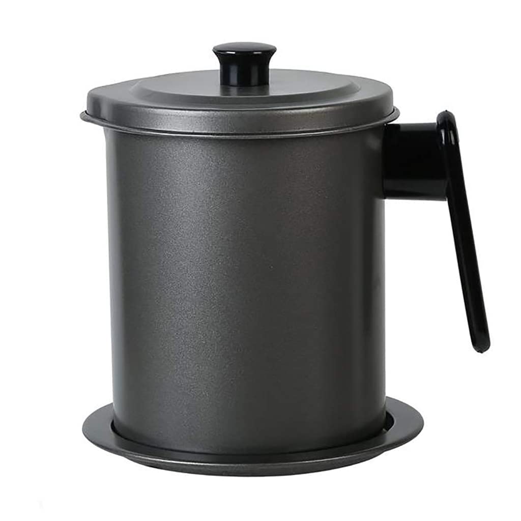 Pojemnik do przechowywania oleju ze stali nierdzewnej z sitkiem o drobnych oczkach, pyłoszczelna pokrywa antypoślizgowa płyta 1,4 l/1,7 l sitko do przechowywania oleju do smażenia i tłuszczu