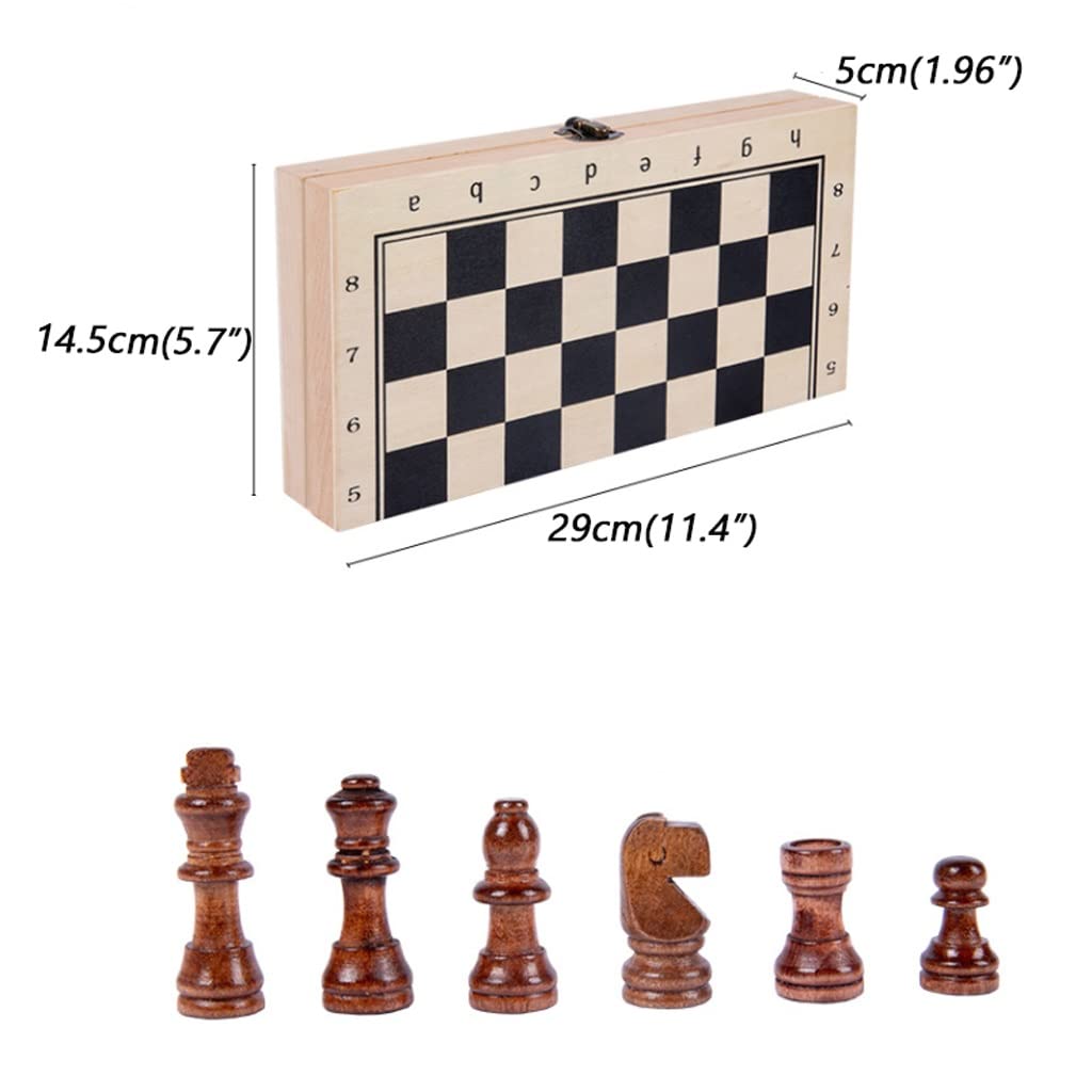 ZAW Schach Magnetische Schachfiguren Klappschachtbrett, High-End-gefertigtes Schach-Set Holzaufbewahrungsbox, Geschenk for Schachliebhaber und Erwachsene Chess (Größe : 29CM)