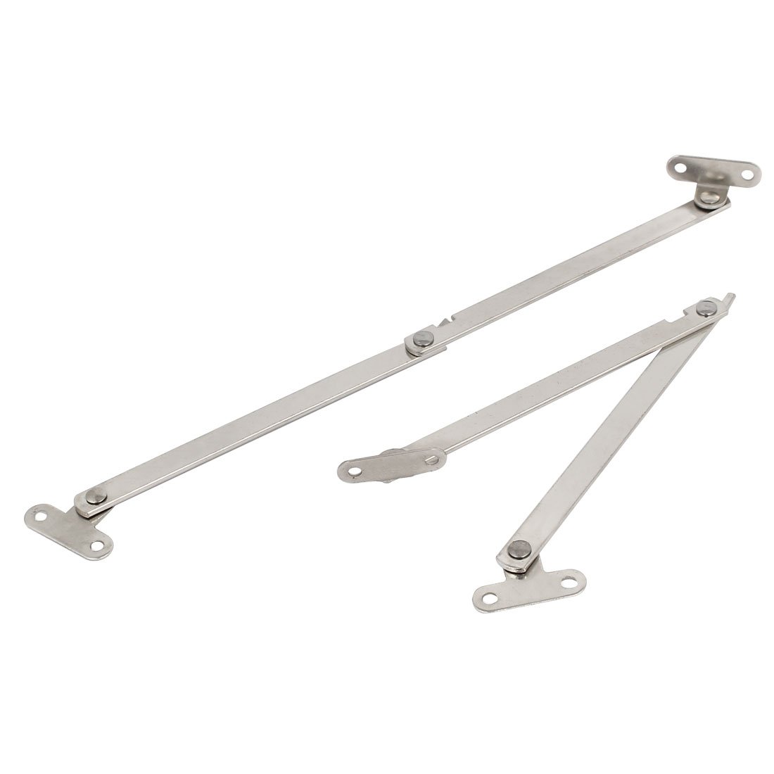 Uxcell Silver Sourcingmap Cupboard Furniture 220Mm Length Metal Lid Support Hinge Stay Tone 1Pair