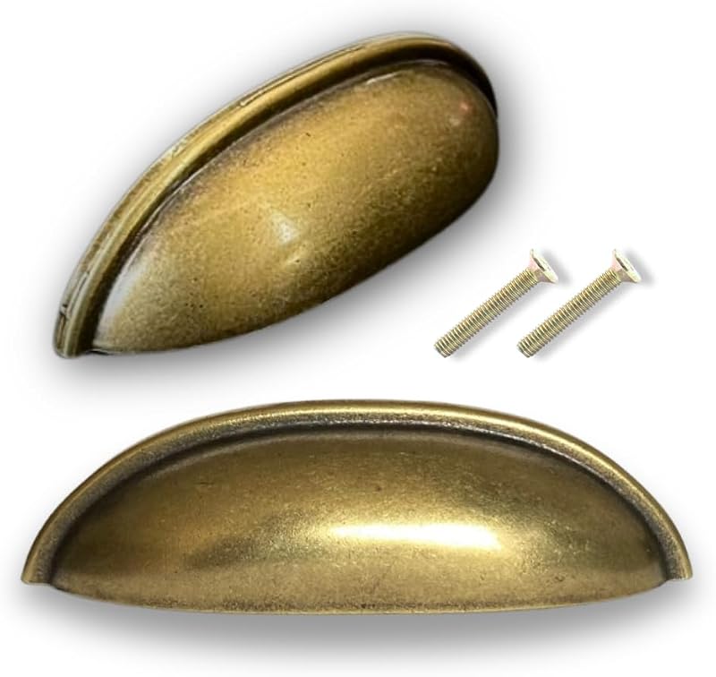 Kit 4 Puxador de Gavetas Móveis Portas Armários Cômodas Concha Metal Premium (Ouro Velho)