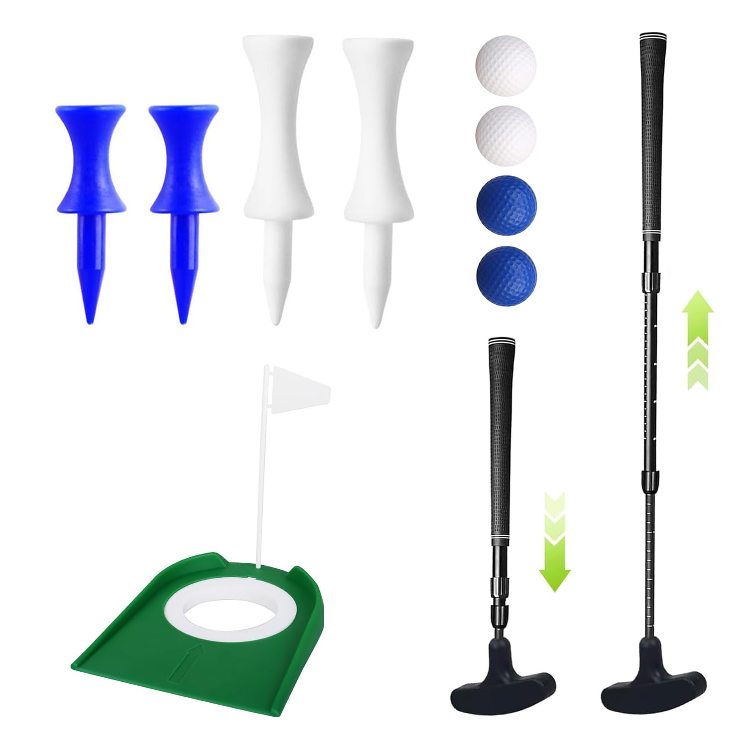 Golf Putter Set, Adjustable Two-Way Mini Golf Club, Practice Golf Club