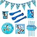 REYOK Set di Articoli per Feste Mouse e Set di stoviglie 82pezzi per 10 Persone, Kit di Decorazioni di Compleanno per Ragazze - Zigoli di Compleanno, Piatti, Tazze, tovaglioli, cannucce