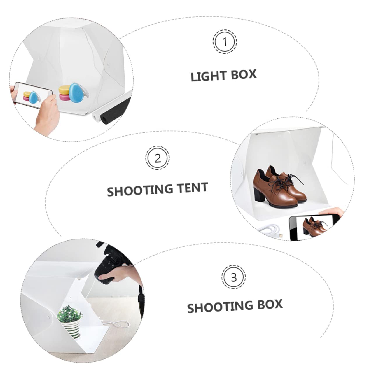 CIYODO 1 Set Folding Studio Light Tent Portable Light for Photography Photo Tent Portable Photo Light Mini Tent Foldable Tent Folding Photo Booth Tent Photoshoot Light Weight Tent Eva