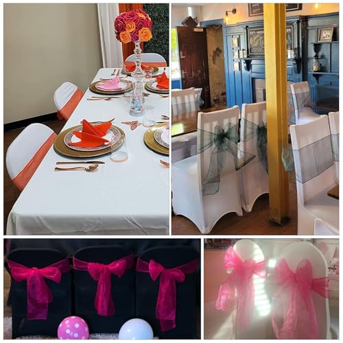 Elegant Organza Chair Sashes Sheer Fabric Sashes for Weddings, Parties, and Special Events – (Pack of 10 Pieces, Baby Pink) - Image 6