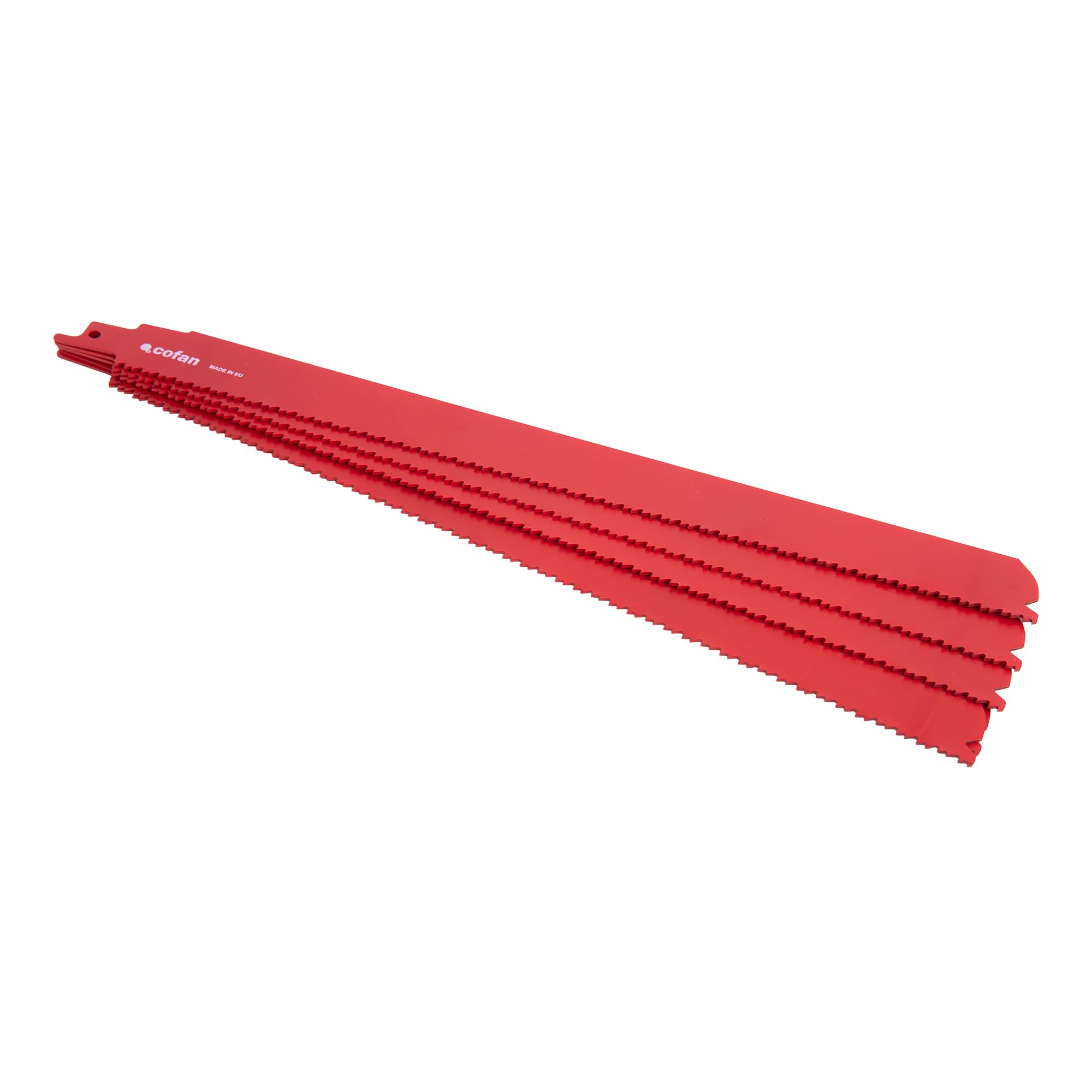Cofan Hojas de sierra de sable bimetálicas para demolición 5 piezas 280 x 8-10 mm, Hojas universales cortes exigentes en multimaterial, Dentado triscado