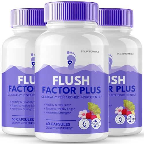 Flush Factor Plus Capsules FlushFactor Plus Supplement Pills Flush FactorPlus Maximum Strength Flexibility & Healthy Legs FlushFactorPlus Advanced Formula Flush Factor Plus Reviews (3 Pack)