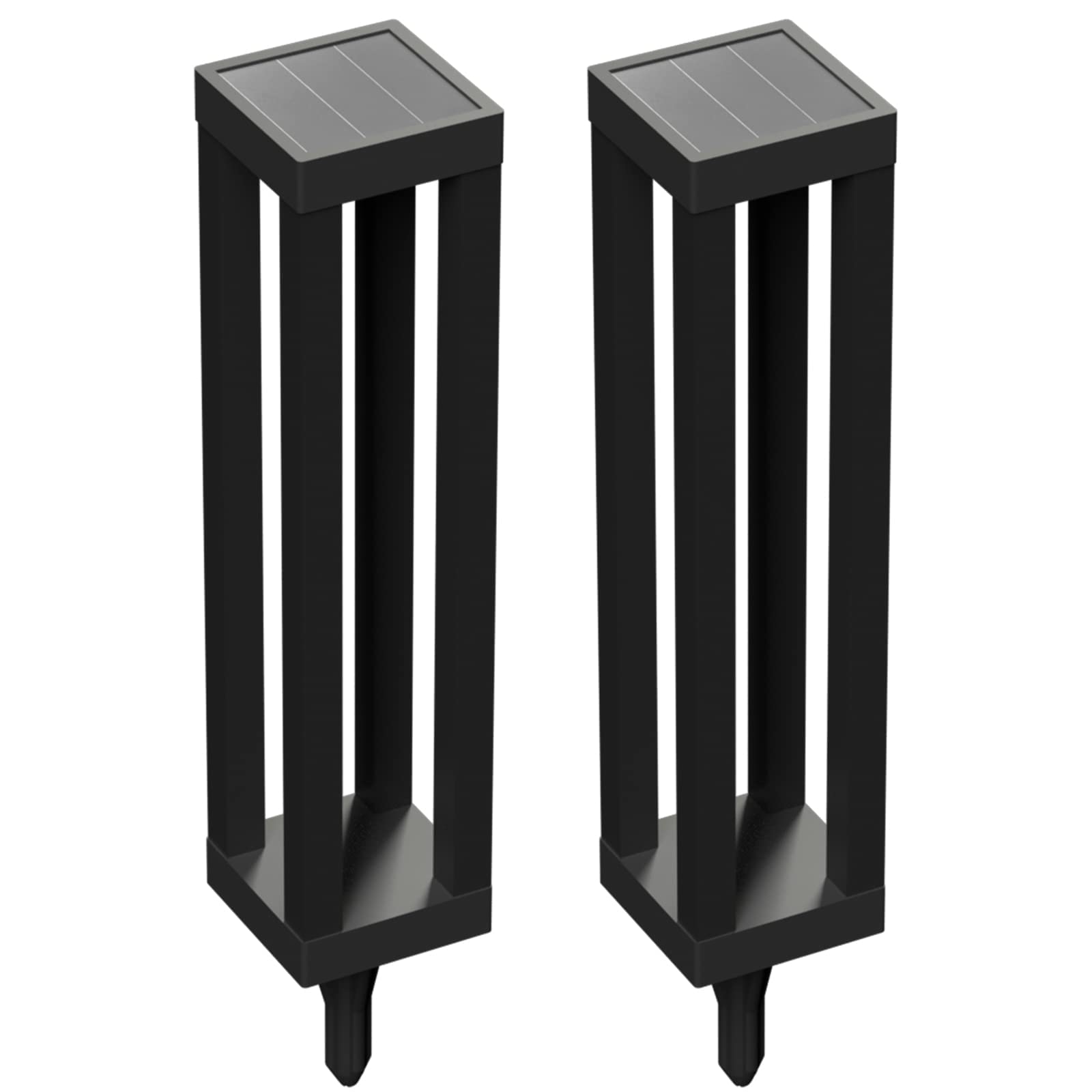 Lapsnail Upgraded Outdoor Floor Lamp Solar Pathway Lights Waterproof Stainless Steel Decorative, 2 Pack Solar Path Lights for Pathway Patio Garden