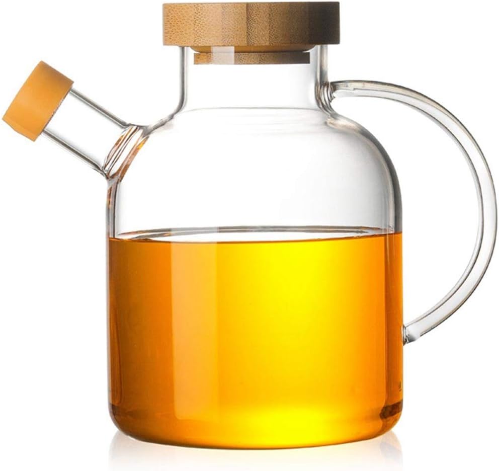 650Ml Oil Dispenser Bottle Horn Mouth Pot Condiment Glass Anti-Leak Vinegar Soy Sauce