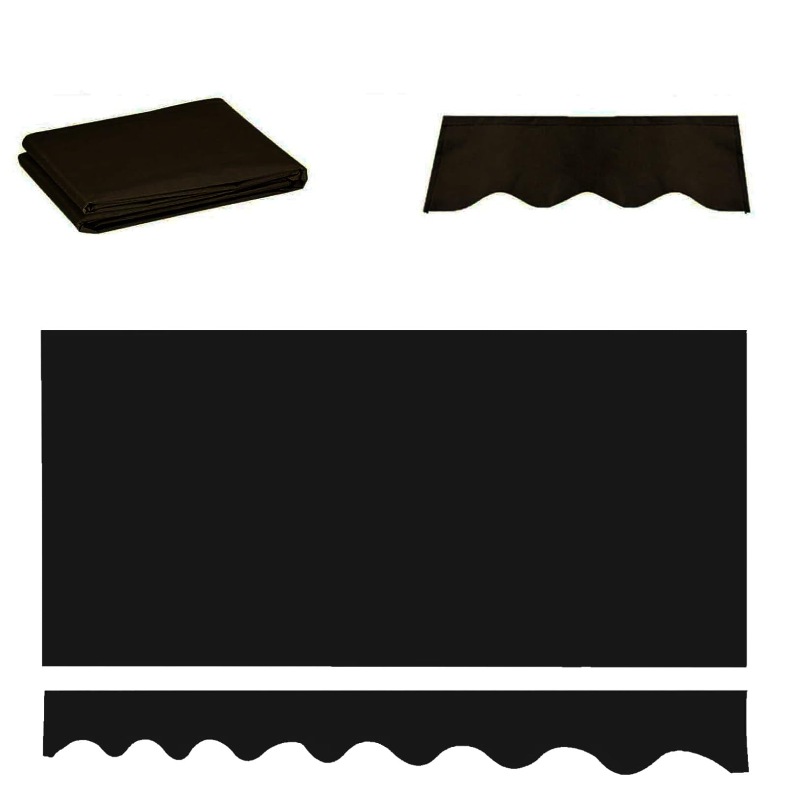 ROFBIHG Patio Awning Fabric Replacement Retractable Sun Shade Awning, Replacement Patio Sun Shade Shelter 280gsm Polyester, Outdoor Awning Resistant UV Protection Shade Cloth(Black,3x2.5m (10x8.2ft))