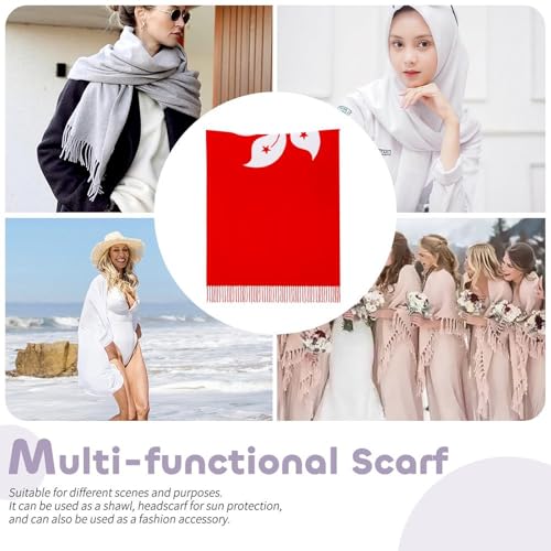 Flag of Haiti Women's Tassel Scarf Shawl Scarf Warm Fringe Scarves3