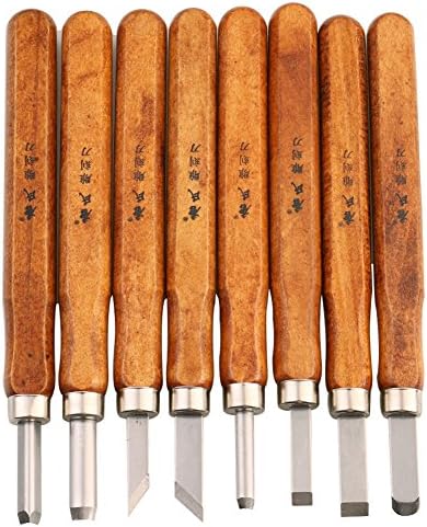 Lovyou Professional Wood Carving Chisel Set for Beginner, Power Grip Carving Tools (8 pcs)