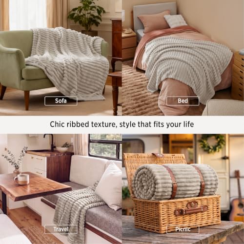  Bedsure Soft Beige Throw Blanket - image 4
