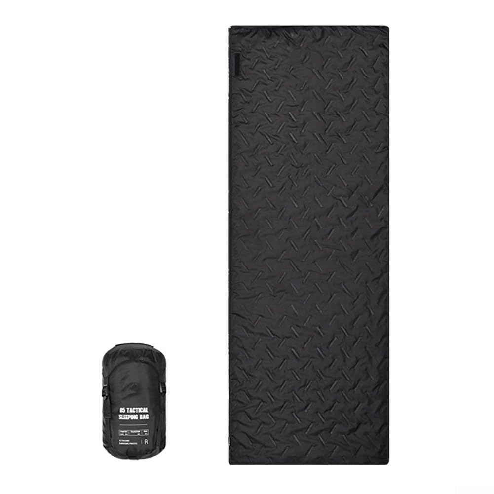 Outdoor Camping Sleeping Bag, Portable Warm Constant Temperature Sleeping Bag With Storage Bag, 190 * 70cm(G100R right Black)