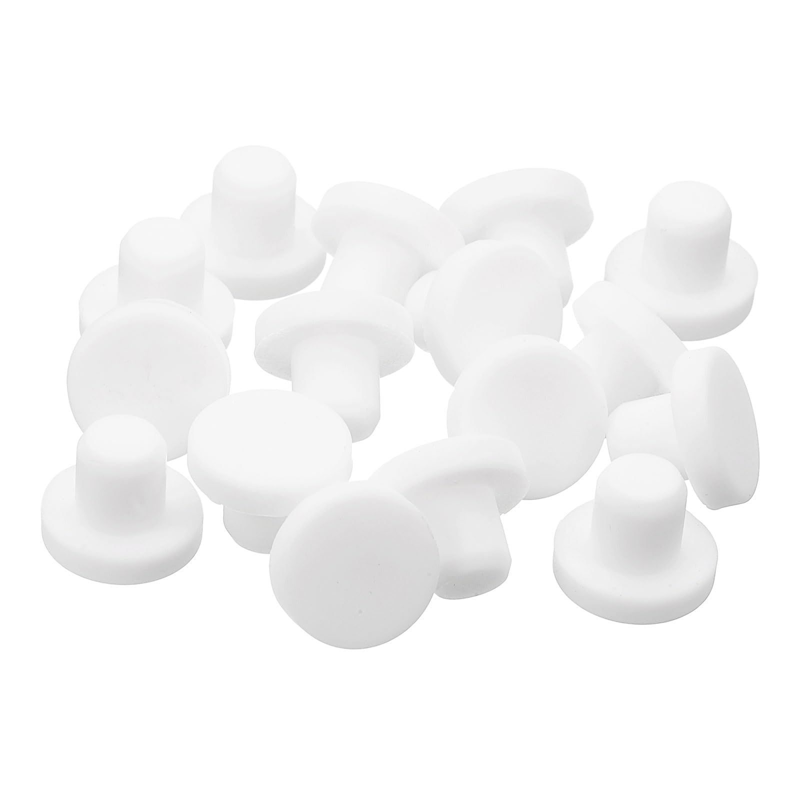 uxcell 16 Pieces White Rubber Stopper, 10mm Plug Holes for 9.5-9.8mm/0.37-0.39" Hole