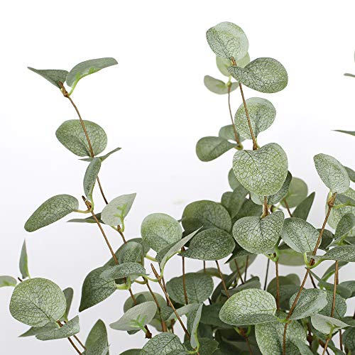 6 Pcs Artificial Plants Eucalyptus Stems Eucalyptus Leaf Spray In Green Greenery Stems Silk Plastic Plants Floral For Home Party Wedding Decoration #TOP3