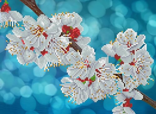 DIAMOND DOTZ Kits de peinture diamant Fleurs Orientales pour adultes - Kits d'art diamant, un kit de loisirs créatifs relaxant avec des gemmes Dotz 10,6" x 14,6"