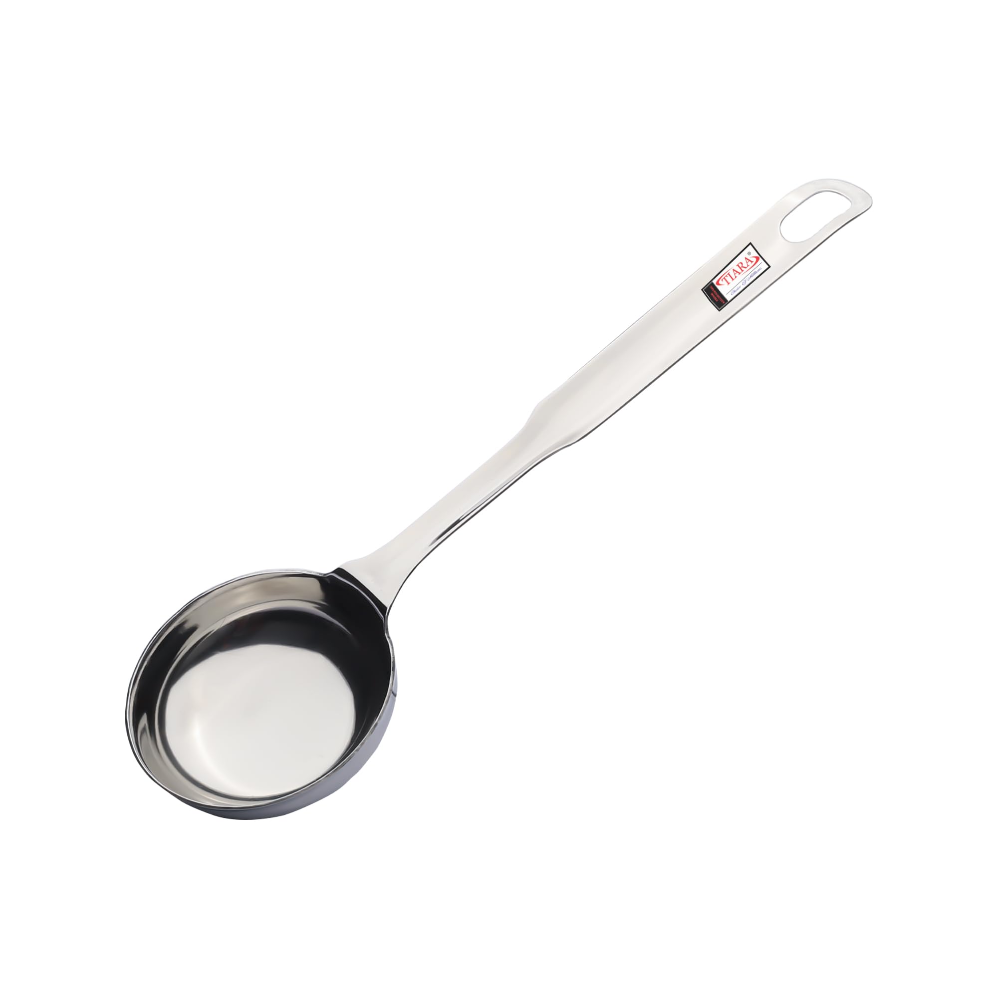 TIARA - 1Pc Pride Ladle 12inch 30cm Length Stainless Steel Serving Spoon deep Ladle Karchi Heavy Guage Food Grade 1.4mm Thickness Chamcha for Serving Cooking Gravy Rice Pasta sabzi