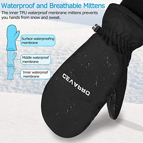 Cevapro Winter Gloves for Kids Mittens Warm Snow Gloves Waterproof Touchscreen Gloves for Boys,Girls - Thumbnail 5