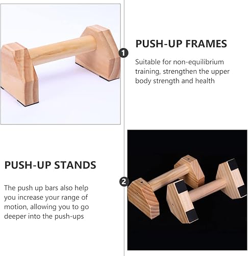 Miniatura 5 de Soporte de marco de madera con barra de flexión soporte de soporte de mano para entrenamiento de fuerza, construcción de cuerpo, soporte de marco de