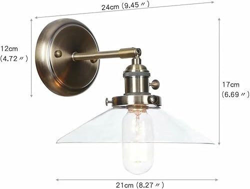 Miniatura 3 de Wall Lamp Wall Lamps Glass Loft Wall Lamp Lights Retro Industrial Wall Lighting Fixtures Edison Lantern Compatible Bedroom Living Room LED Lamparas